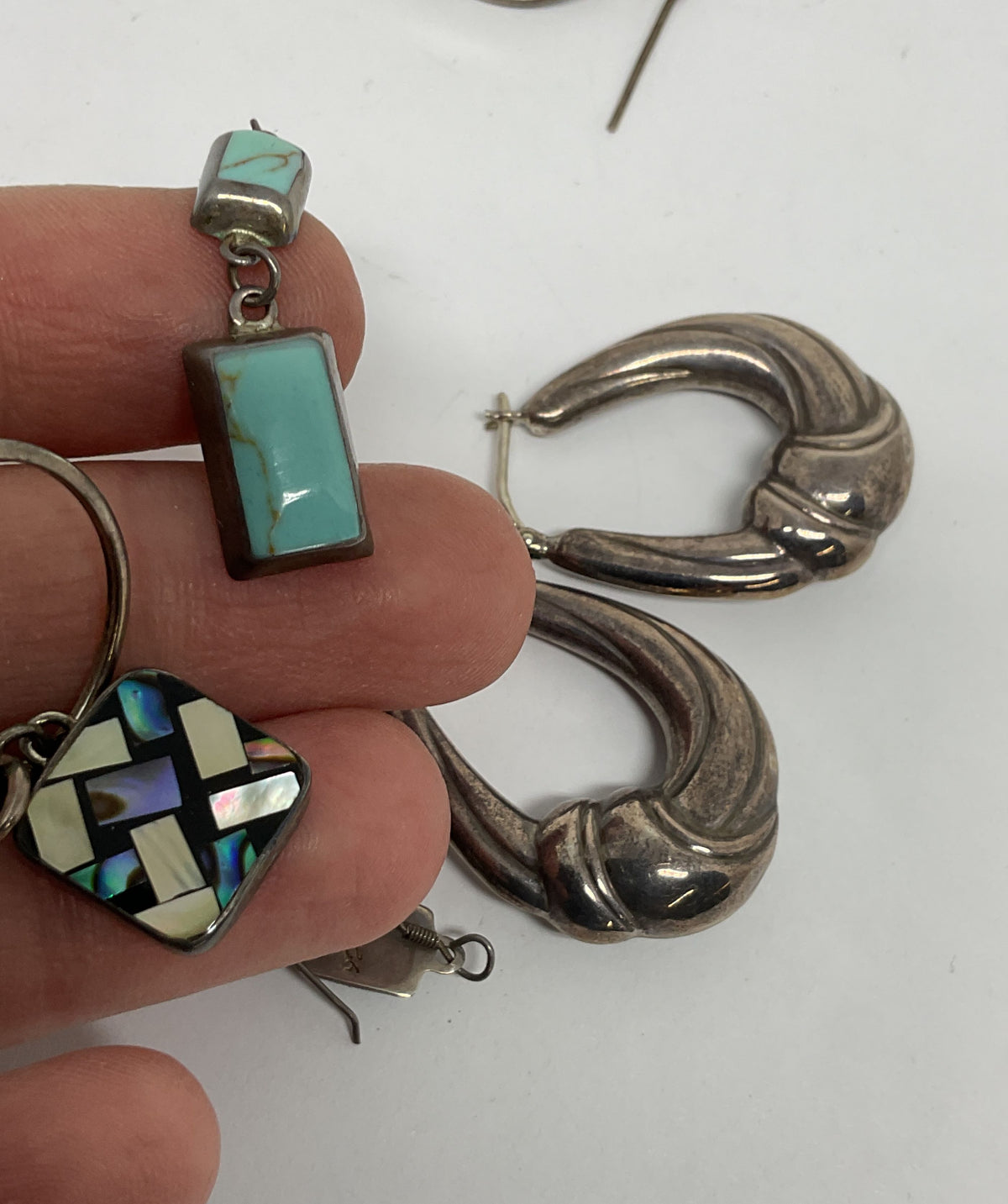 Lot 3 Sterling Silver Vintage Earrings 13.7 Grams