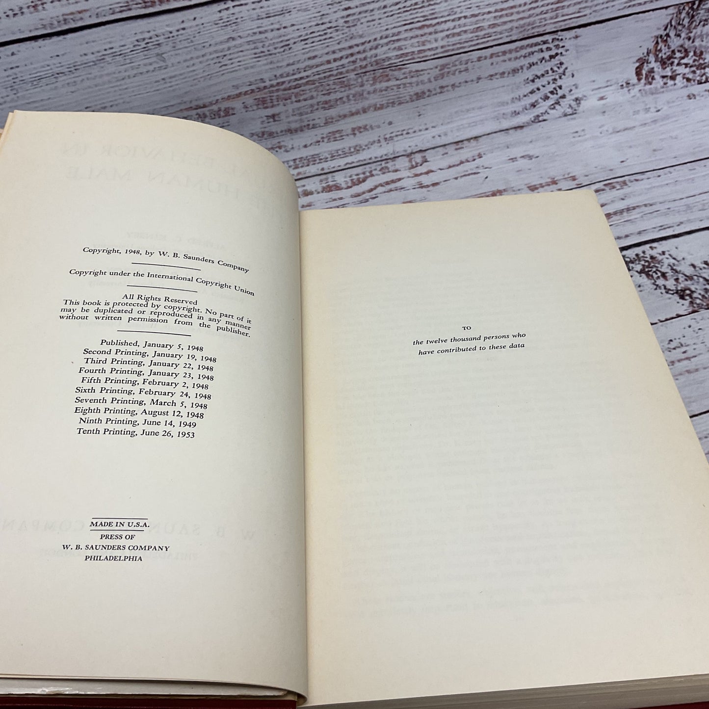 Sexual Behavior In The Human Male By Kinsey, Pomeroy, Martin 1953 Hardcover