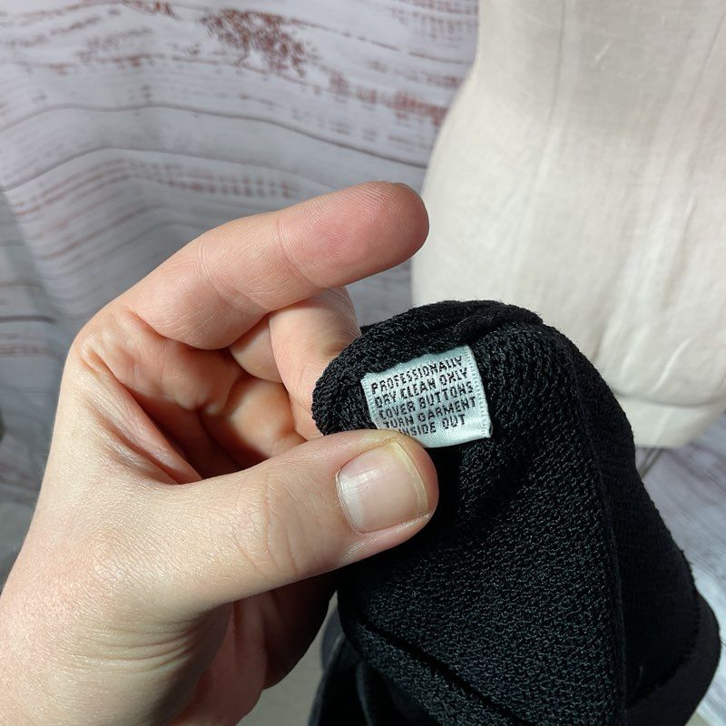 VTG. St John Evening Black Knit Rhinestone Detail Mini Evening Dress - Size 4