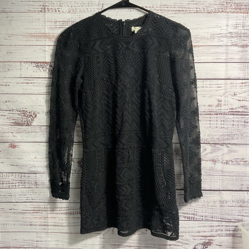 Isabel Marant X H&M Black Cotton Blend Lace L/S Back Zip Blouse - Size 6