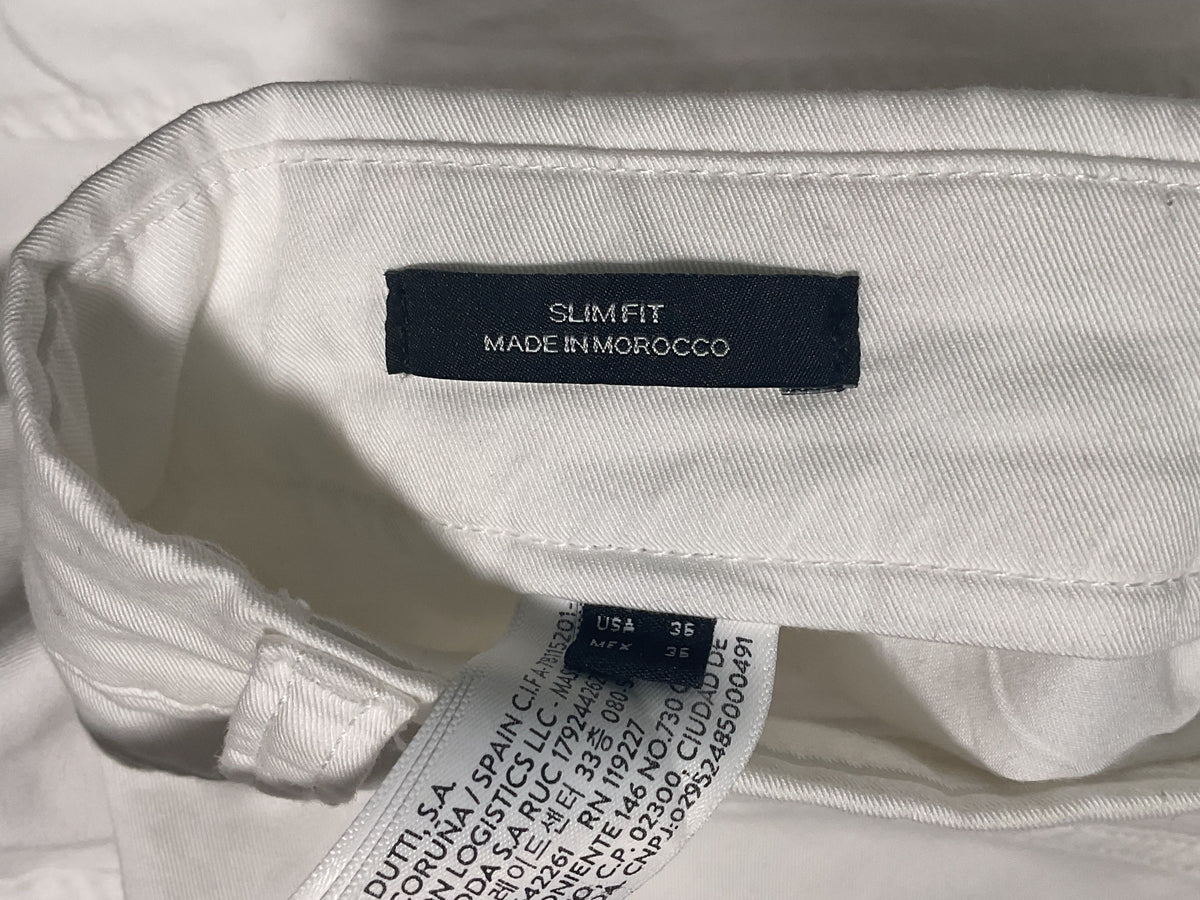 Massimo Dutti White Slim Fit Jeans - Size 36