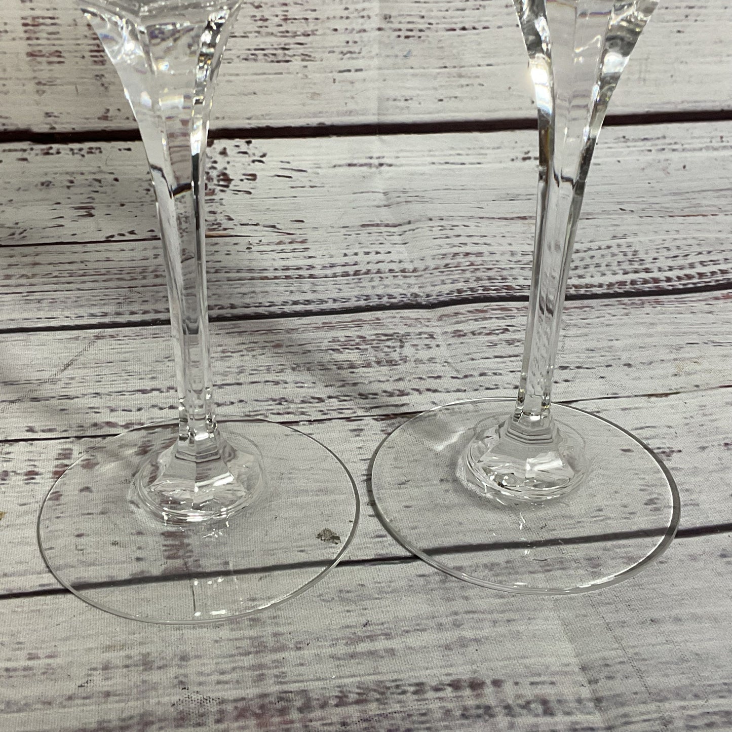 Pair of MIKASA Olympus Crystal Swirl Pattern Wine Glasses