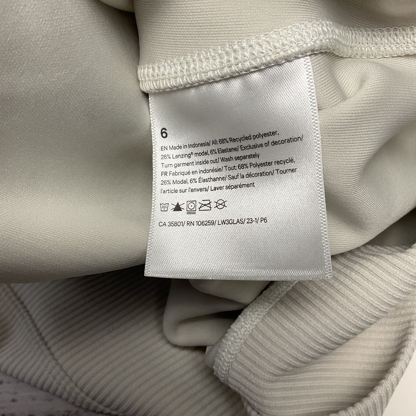 Lululemon Bone White Perfect Oversized Ribbed Crop Crew Sweater - Size 6