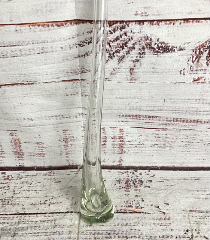 Modern Handblown Iridescent 15.5" Glass Lily Flower Clear