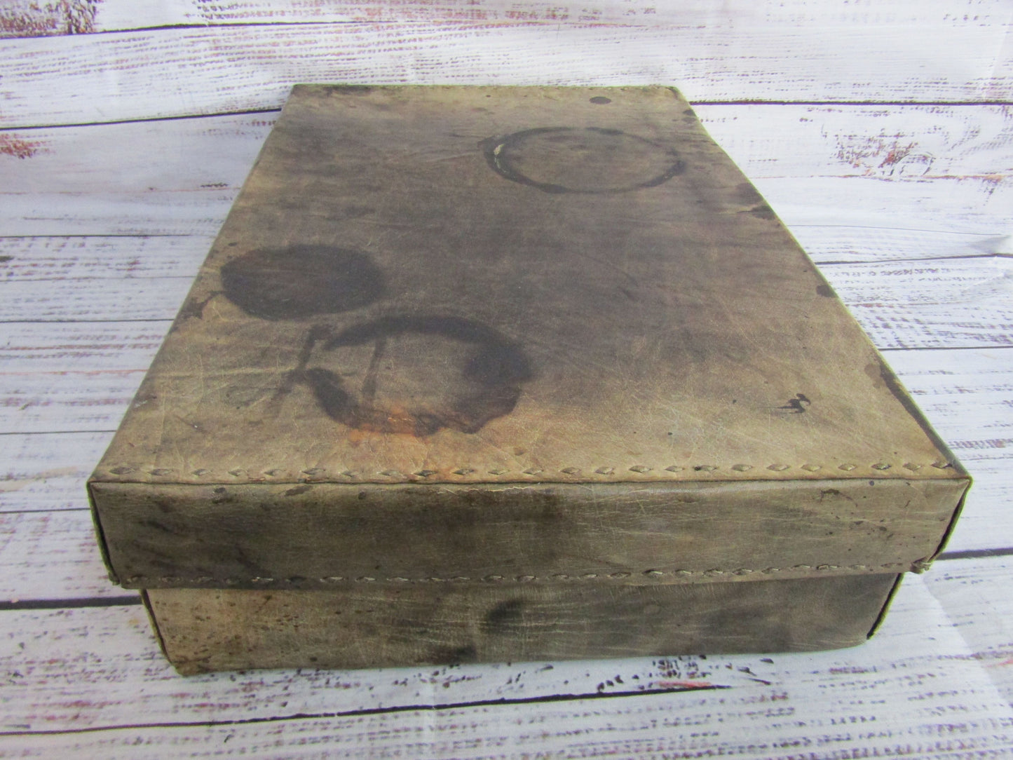 Vintage Handcrafted Leather Trinket Box