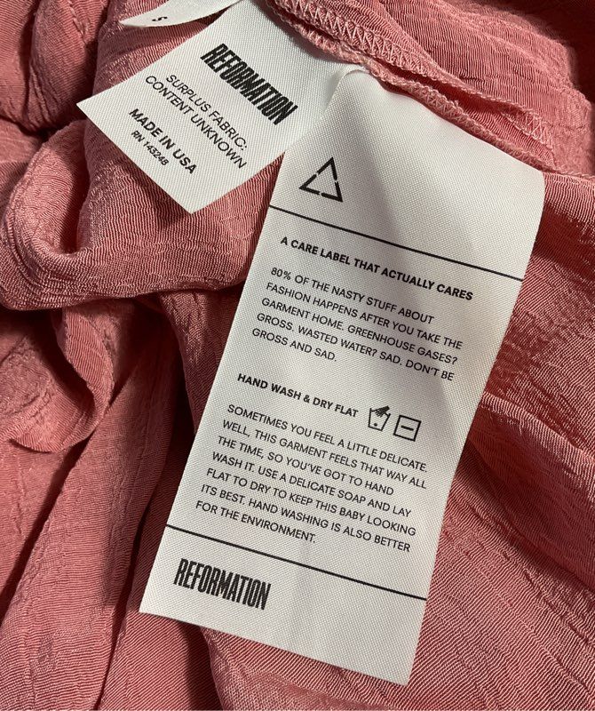 Reformation Women's Dusty Pink Asymmetrical Midi Pocket Dress Size S