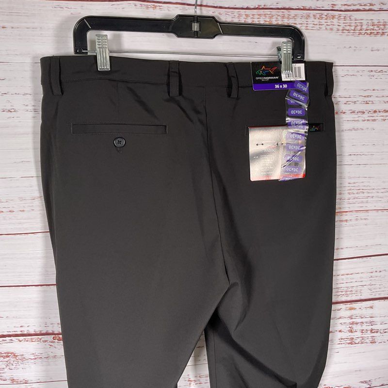 NWT Greg Norman Performance Pants Black Stretch Fit Golf Trouser Pants 36x30
