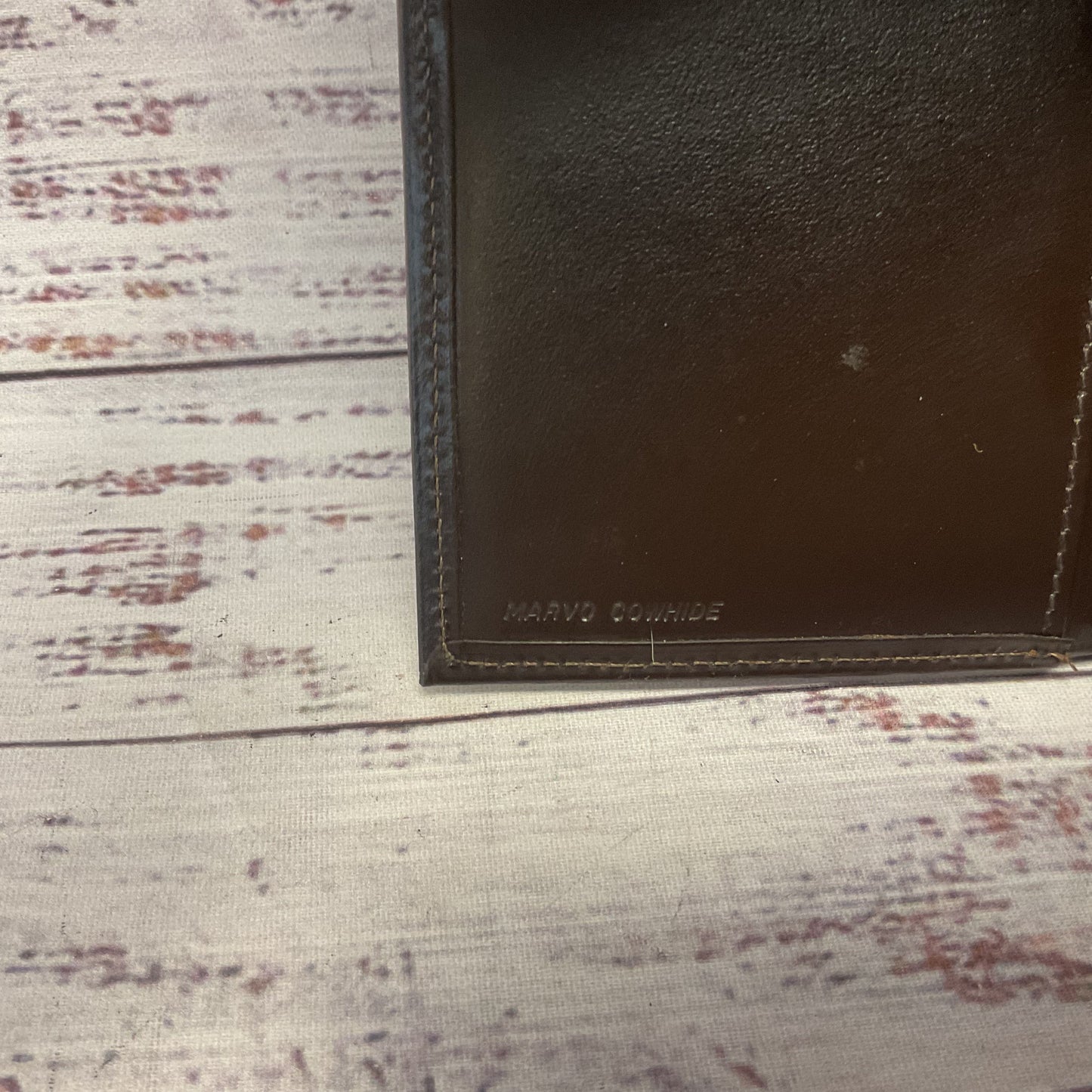 Pierre Cardin Brown Leather Beige Logo Bifold Wallet - Size 4.5x3.5