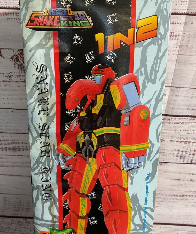 Vintage 1 In 2 Snake Star King Robot Red Action Figure With Box Very Rare