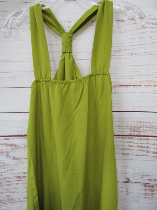 Commense Women's Green Cross Halter Split Long Dress Size XS
