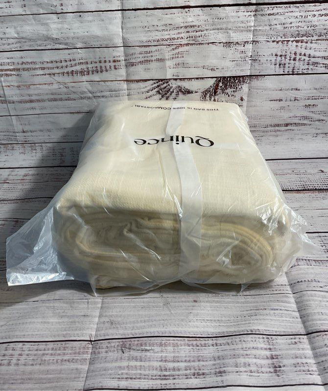 New Sealed Quince European Linen 2 Sheet Set Light Beige 48"x 96"