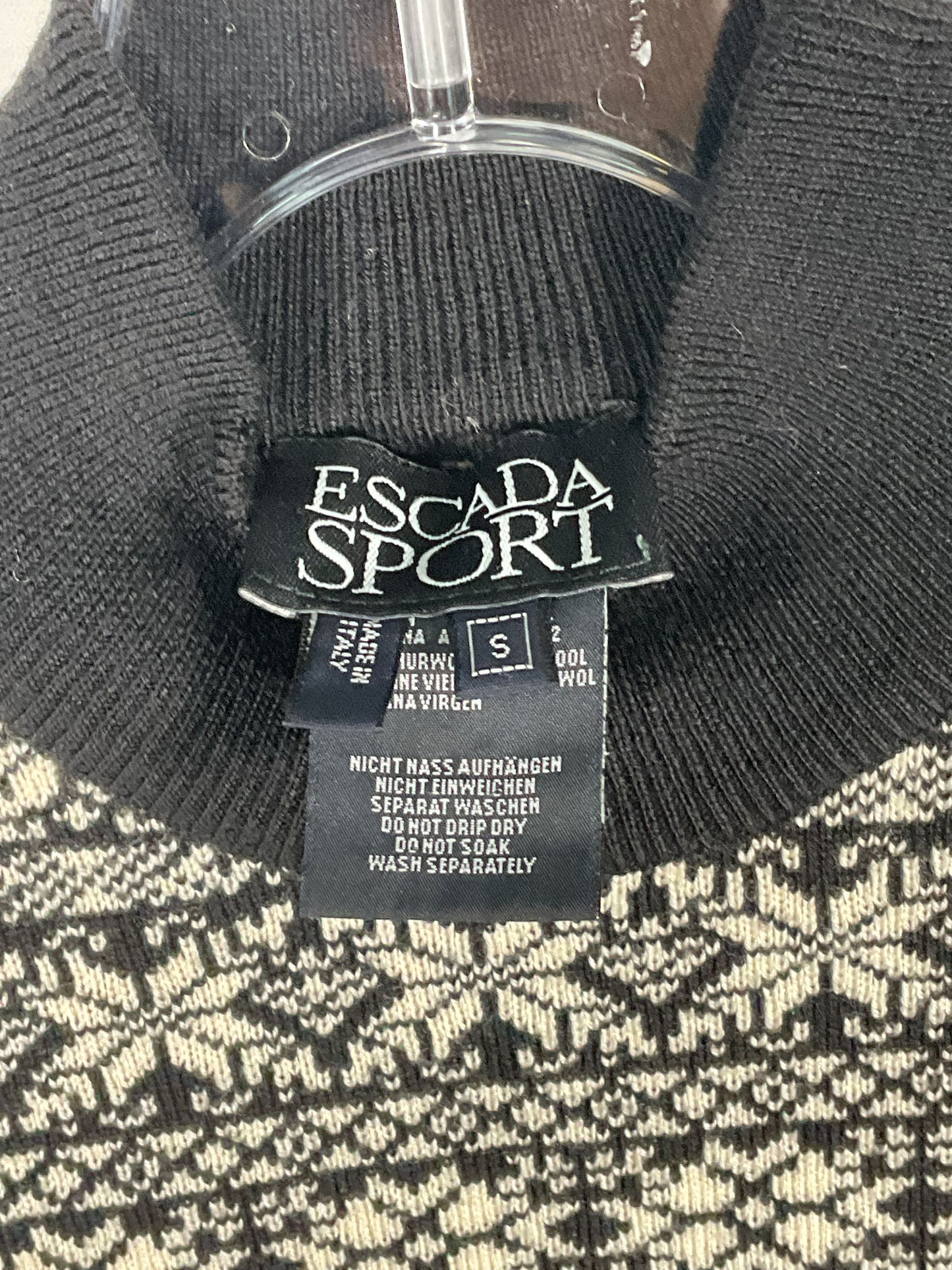 Escada Sport Black/White Patterned Knit Short Sleeve - Size S