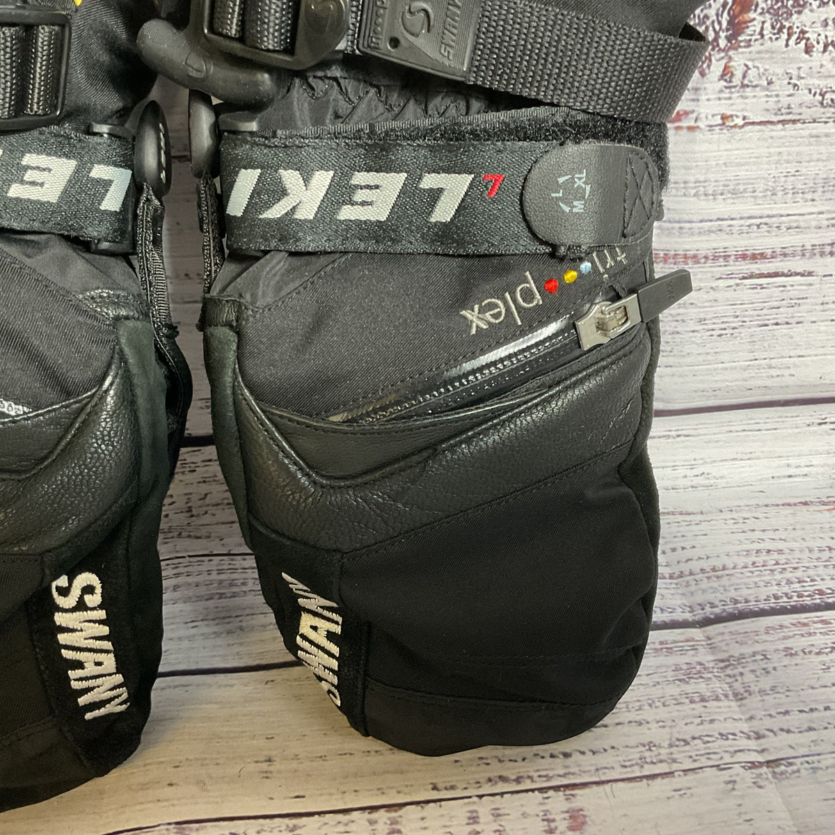 SWANY Tri-Plex Men's Leather/Nylon Winter Sports Mittens Gloves Insulated- SZ L