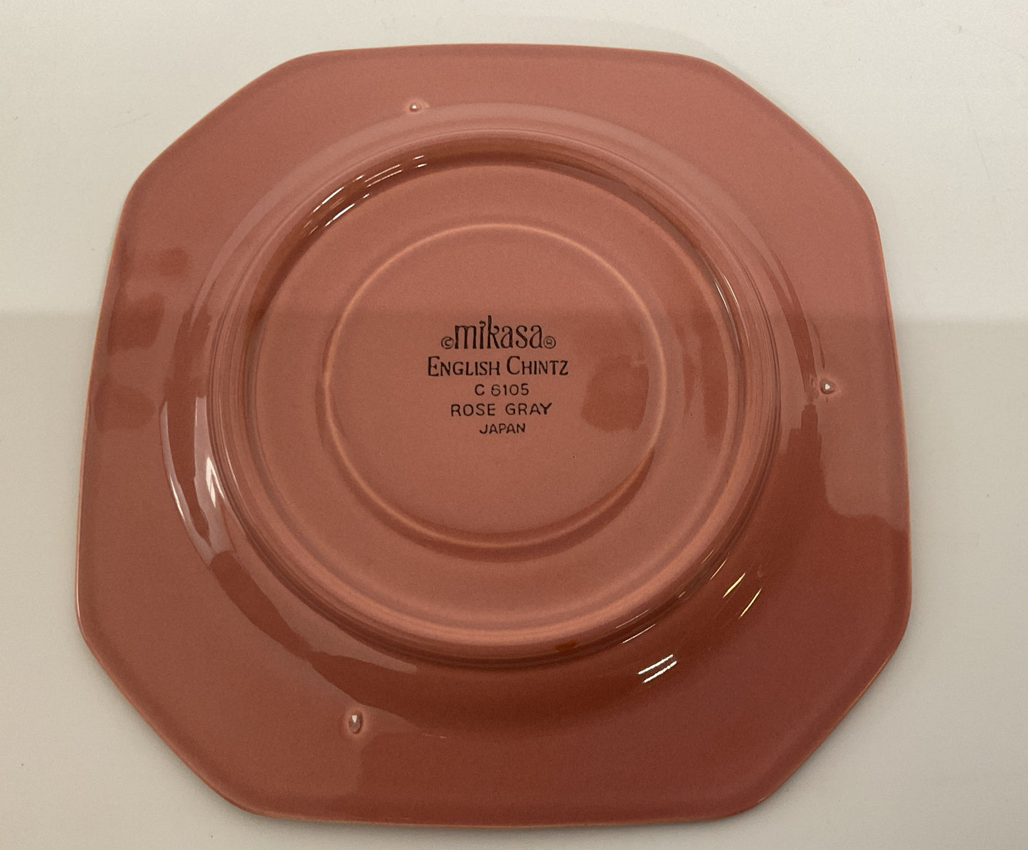 Mikasa English Chintz Rose Gray Saucer Plates Set of 6