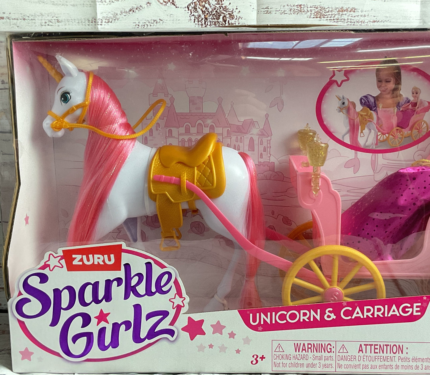 Zuru Sparkle Girlz Big Princess Doll And Unicorn Horse & Carriage