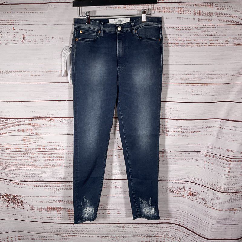 IRO Experience Dark Wash Distressed Ankle Denim WM22THIO Blue Jeans - Size 30