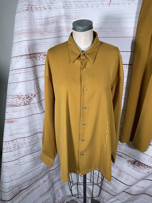 Stacy Adams Men's 2 Piece Long Sleeve Top & Pants Mustard Yellow