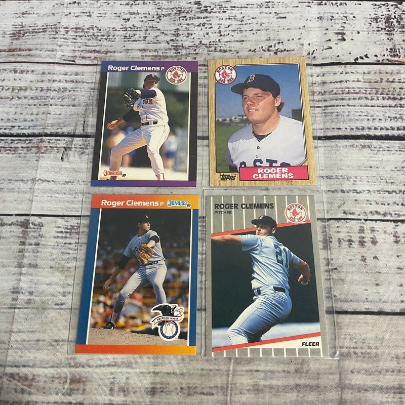 Lot Of 4 Vtg. Roger Clemens Ungraded Baseball Cards Topps Donruss Fleer