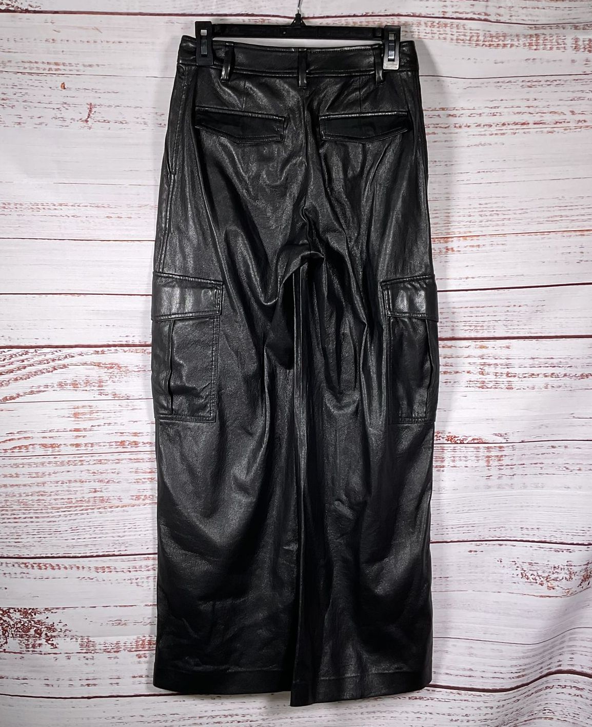 Wilfred Faux Leather Cargo Pants Black 2