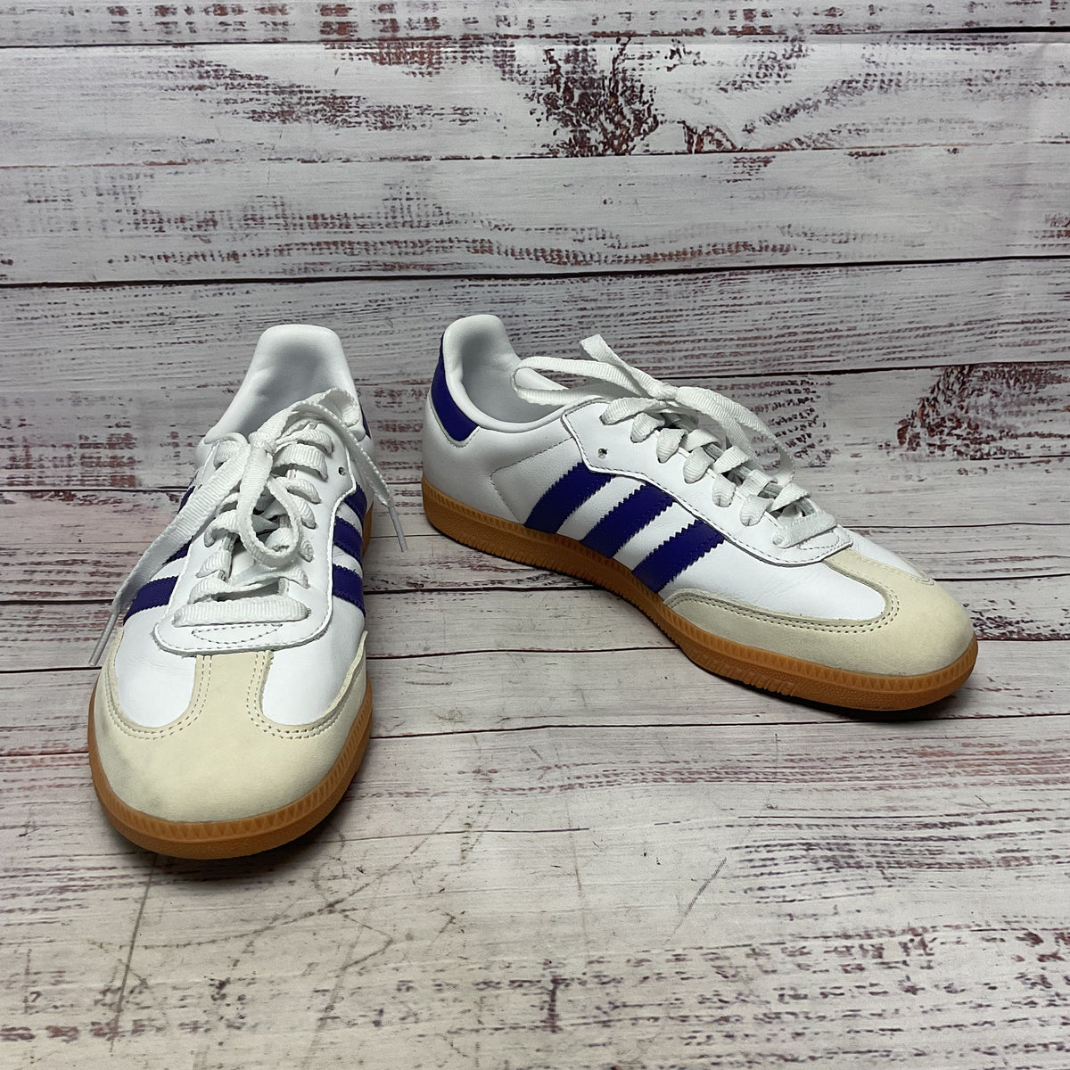 adidas Samba ADV White Purple Sneaker Shoe Women Size 8.5