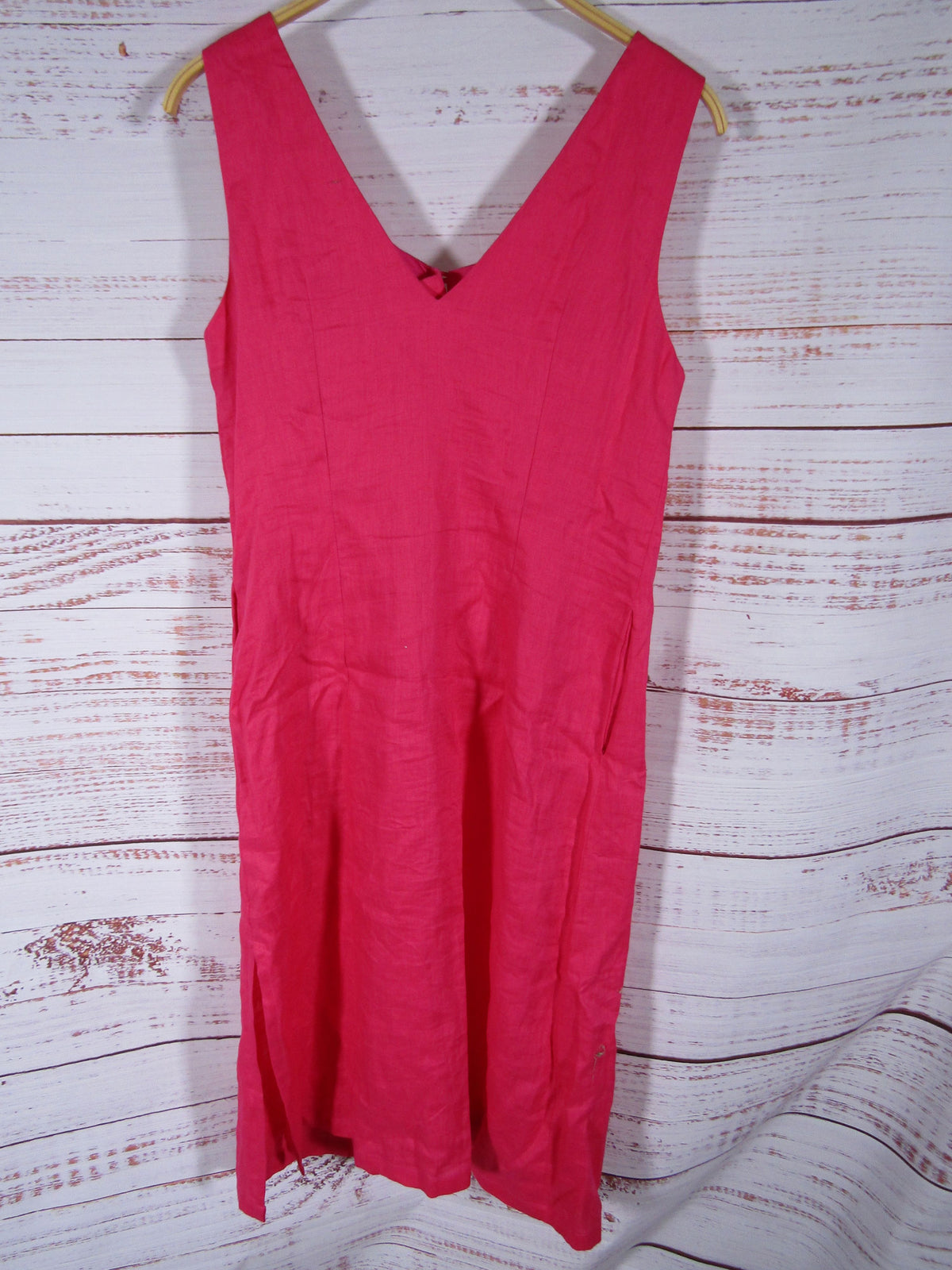 Mondo Bellissimo Women's Vibrant Pink Linen Shift Dress Size M