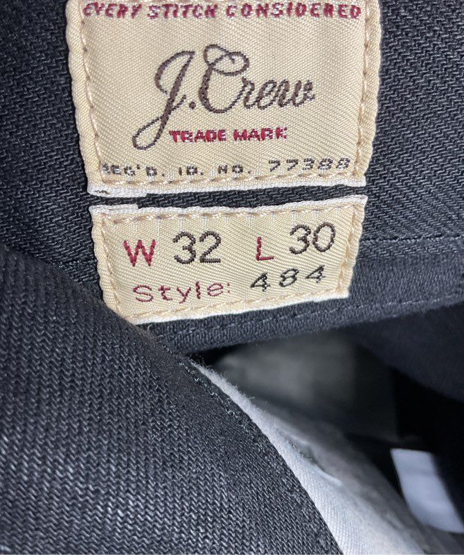 J Crew Style 484 Slim Narrow Leg Jeans Black 32 x 30