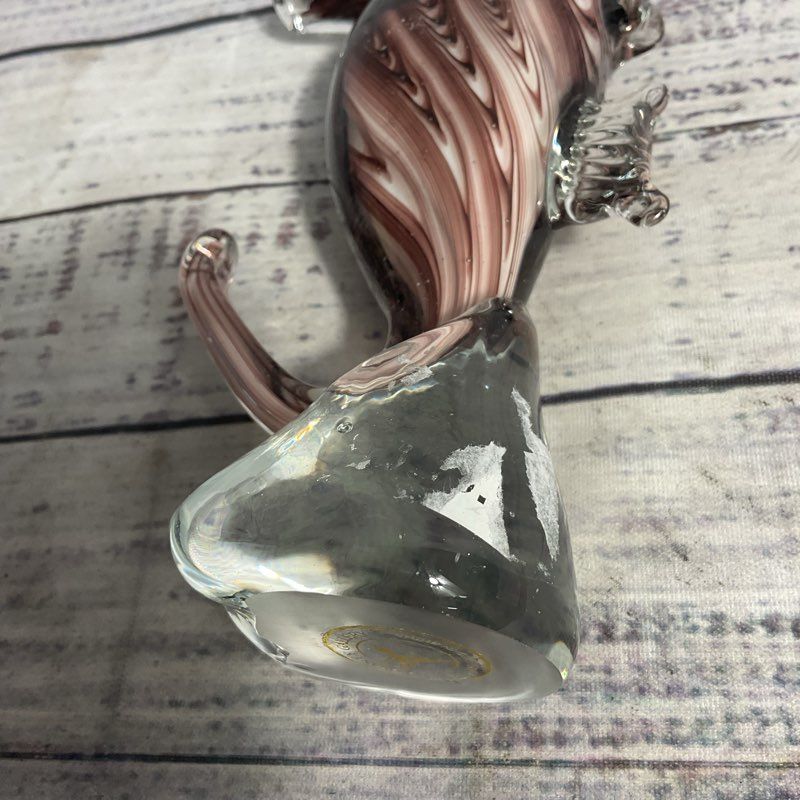 Dynasty Gallery Seahorse Purple Swirl Glass Art 7" Sculpture