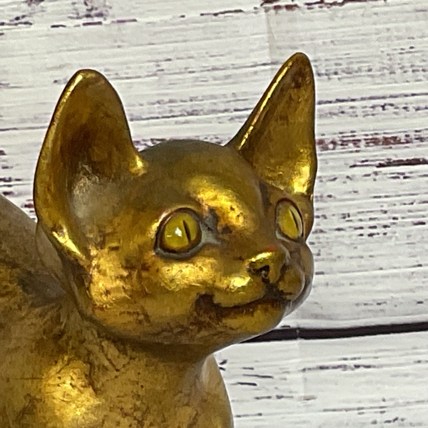1973 VTG. ANTHONY FREEMAN MCFARLIN? Gold Leave Cat Figurine- 8" x 10"