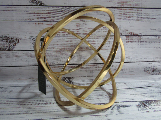 Regina Andrews Ellipse Modernist Brass Sphere Tabletop Decor