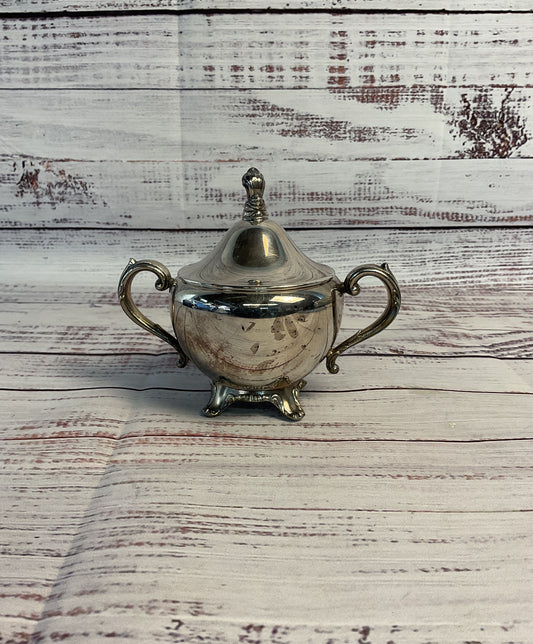 Vintage Wm. A. Rogers By Oneida Ltd. Silversmiths Silver- Plated Sugar Bowl