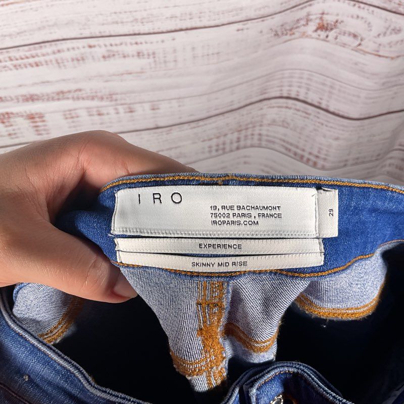 IRO Experience Candy Distressed Raw Hem Blue Denim Jeans - Size 29