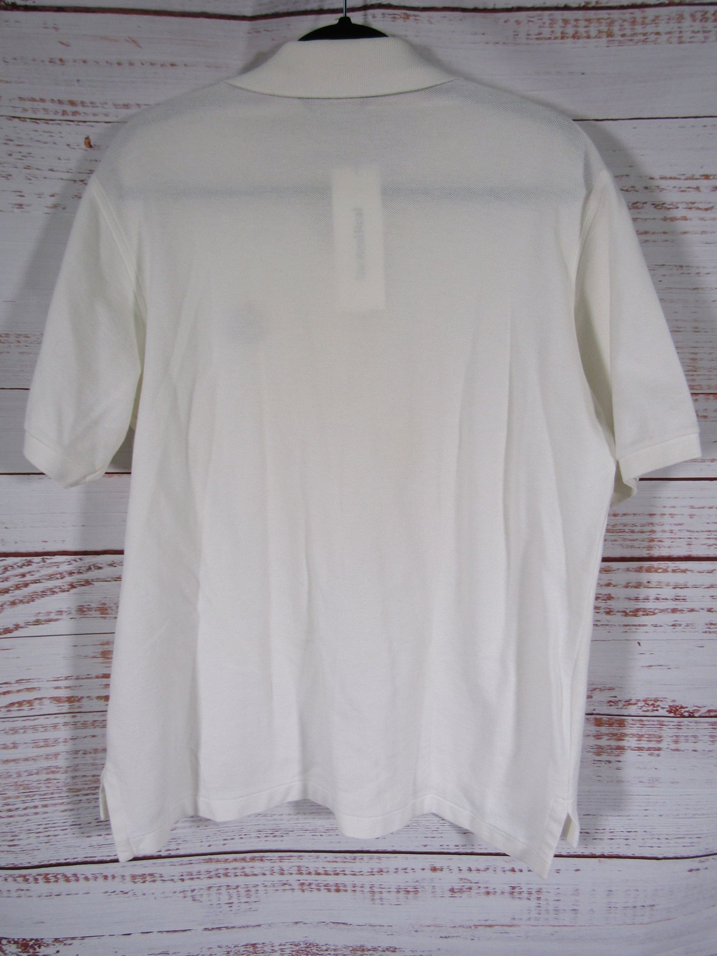 Vintage Burberrys Men's White Cotton Embroidered Polo Shirt Size L