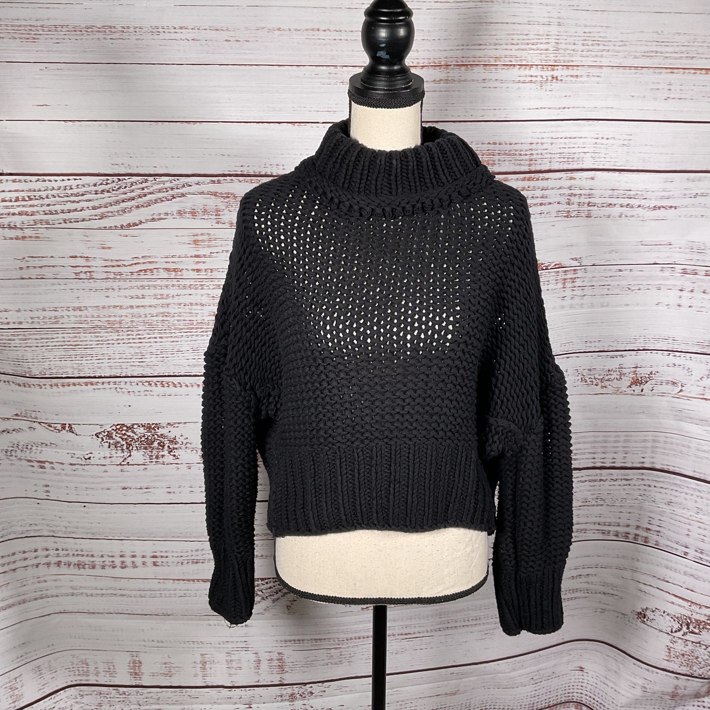 Free People Long Sleeve Mock Neck Pull Over Sweater - Size S