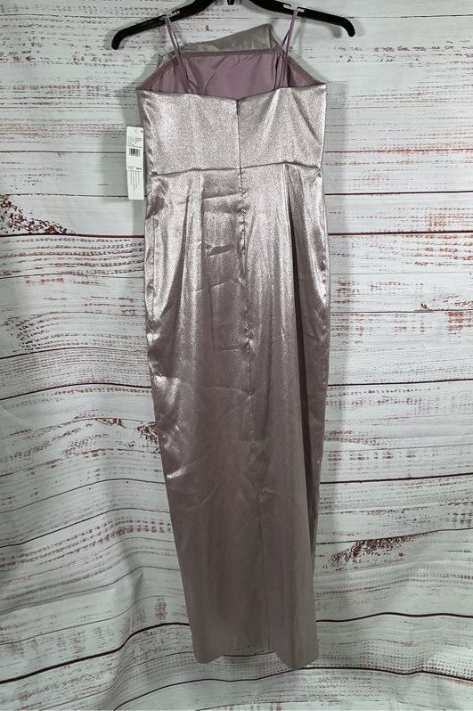 NWT Women's Aidan Mattox Mauve Silver Foiled Makado Dress Size 6 Retail $395