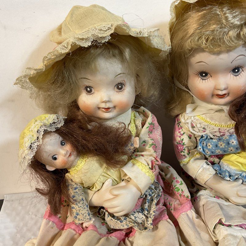 VTG. 1978 Albert E. Price Porcelain Dolls with Baby Doll- SET OF 4