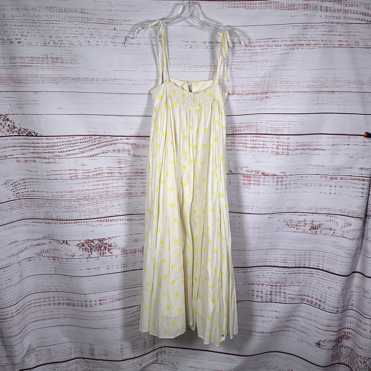 Whit Two Cream Yellow Polka Dot Maxi Dress - Size XS