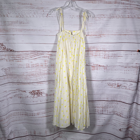 Whit Two Cream Yellow Polka Dot Maxi Dress - Size XS