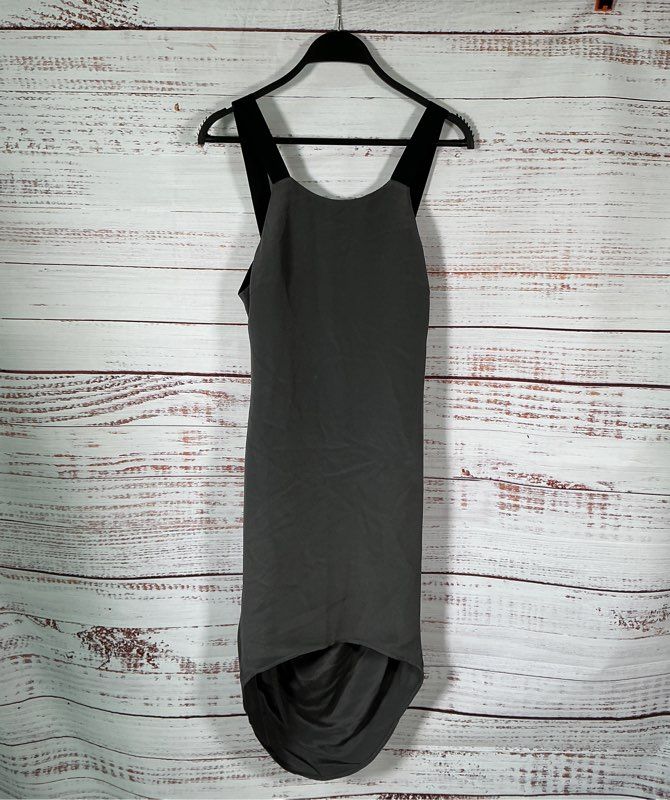 Women's Rag & Bone Gray Silk Drapey Dress with black straps Size 0