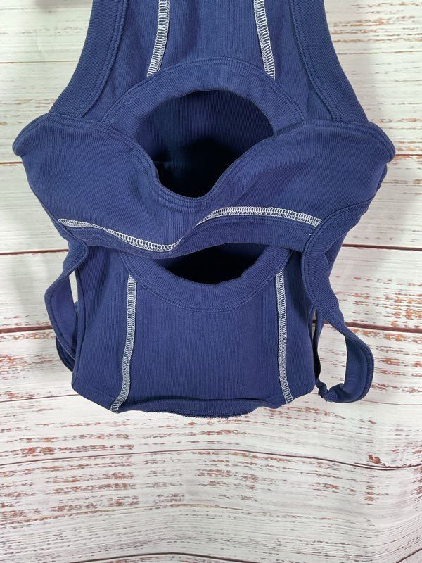 Astra Kidani Women's Ribbed Cutout Tank Top Blue Size M Made in USA