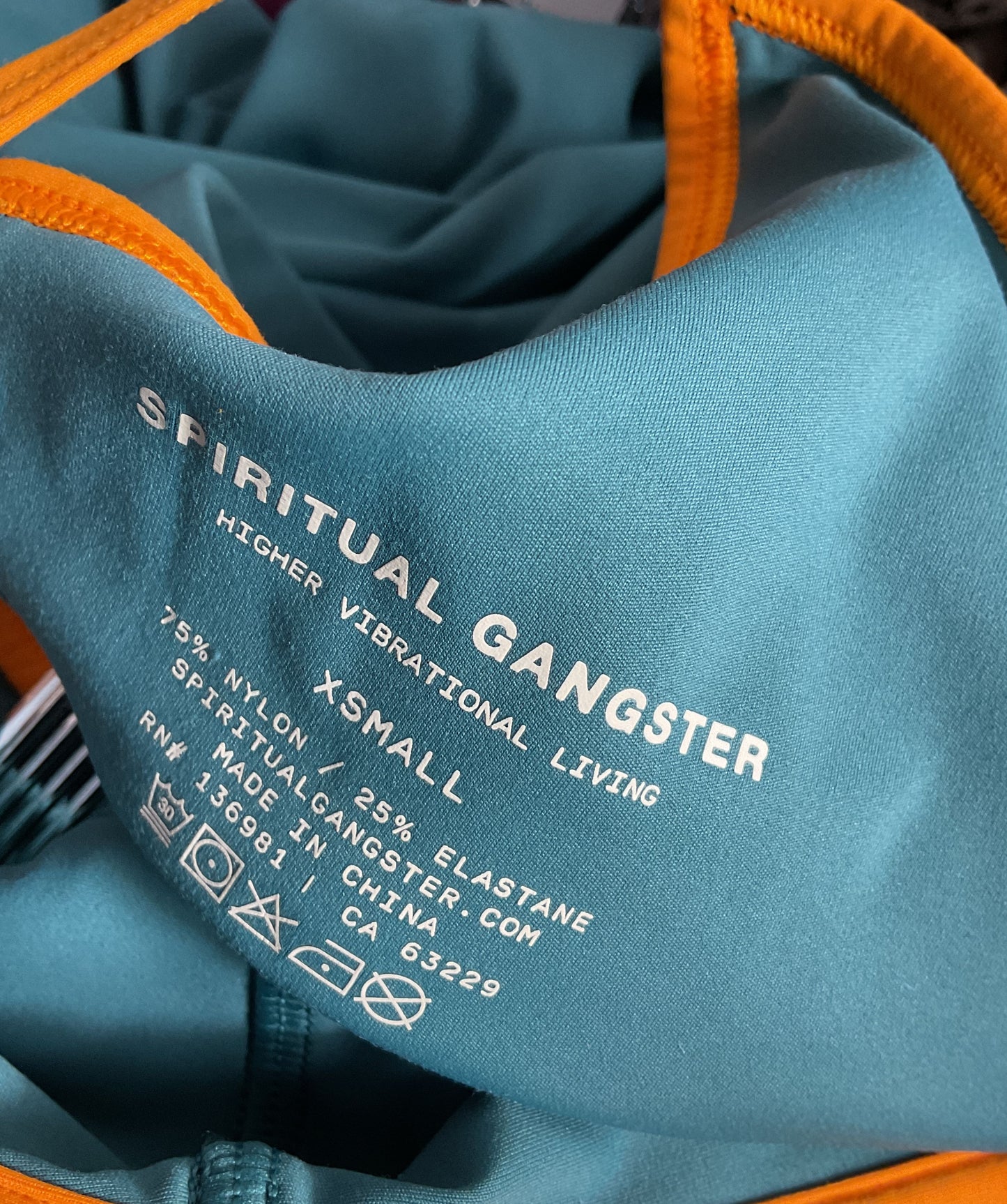 Spiritual Gangster Contrast Trim Workout Set Teal XS