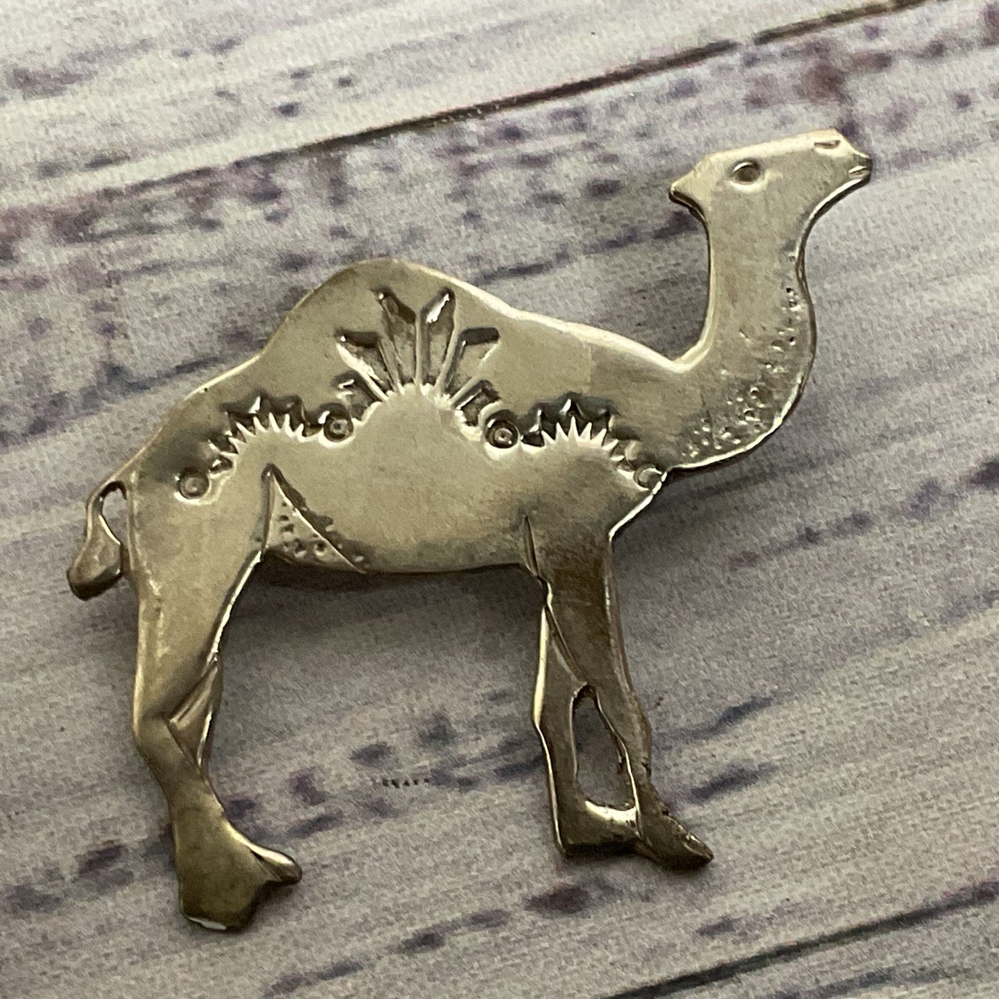 Sterling Silver Camel Brooch- 2"