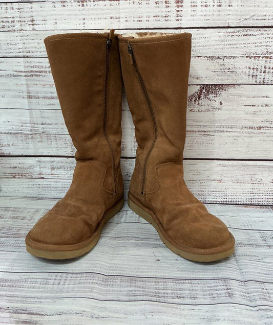 Women's UGG Brown Zip Up Boots with Sheepskin Interior Size 8
