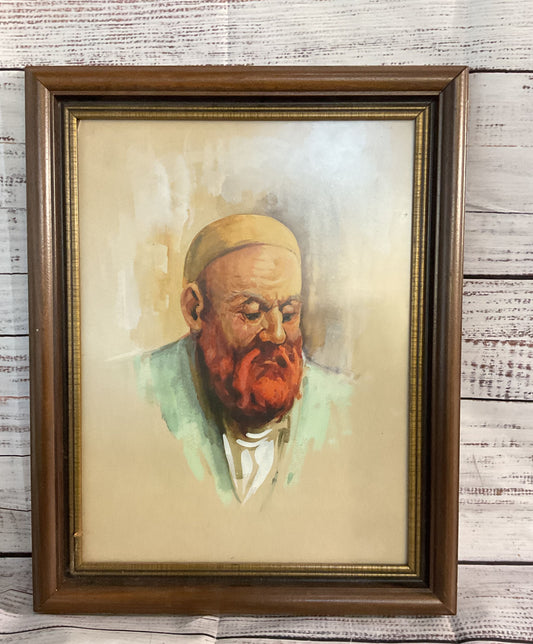 Portrait of Man with Red Beard Print Framed Art