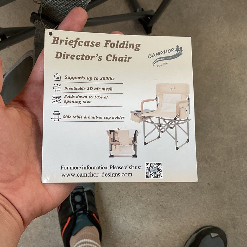 BRAND NEW Camphor Gray Briefcase Folding Director's Camping Lawn Chair