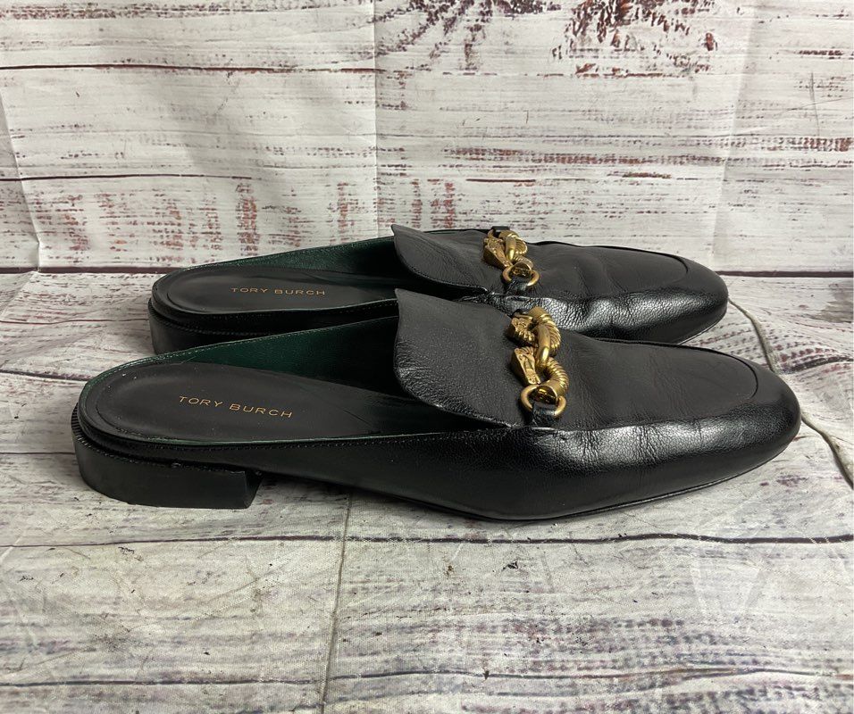 Tory Burch Leather Jessa Backless Loafer Black 7