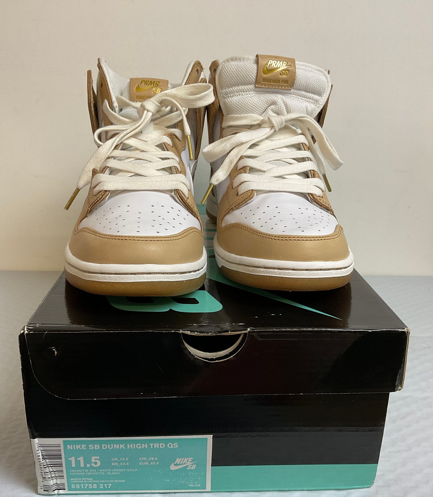Nike SB Dunk High TRD QS White Tan Size 11.5