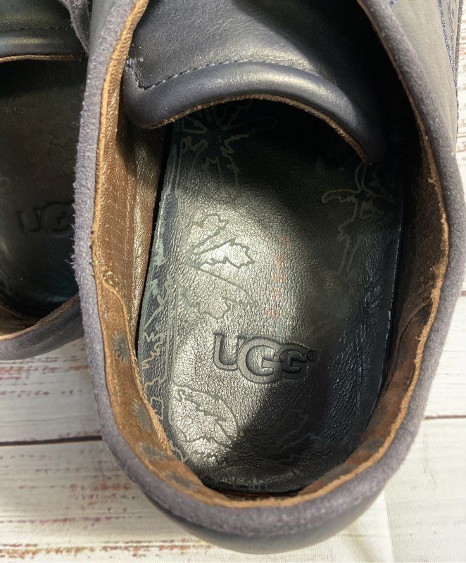 UGG Energ Cali Wingtip Derby Dress Soft Comfort Leather MEN'S 9 Blue #1090413
