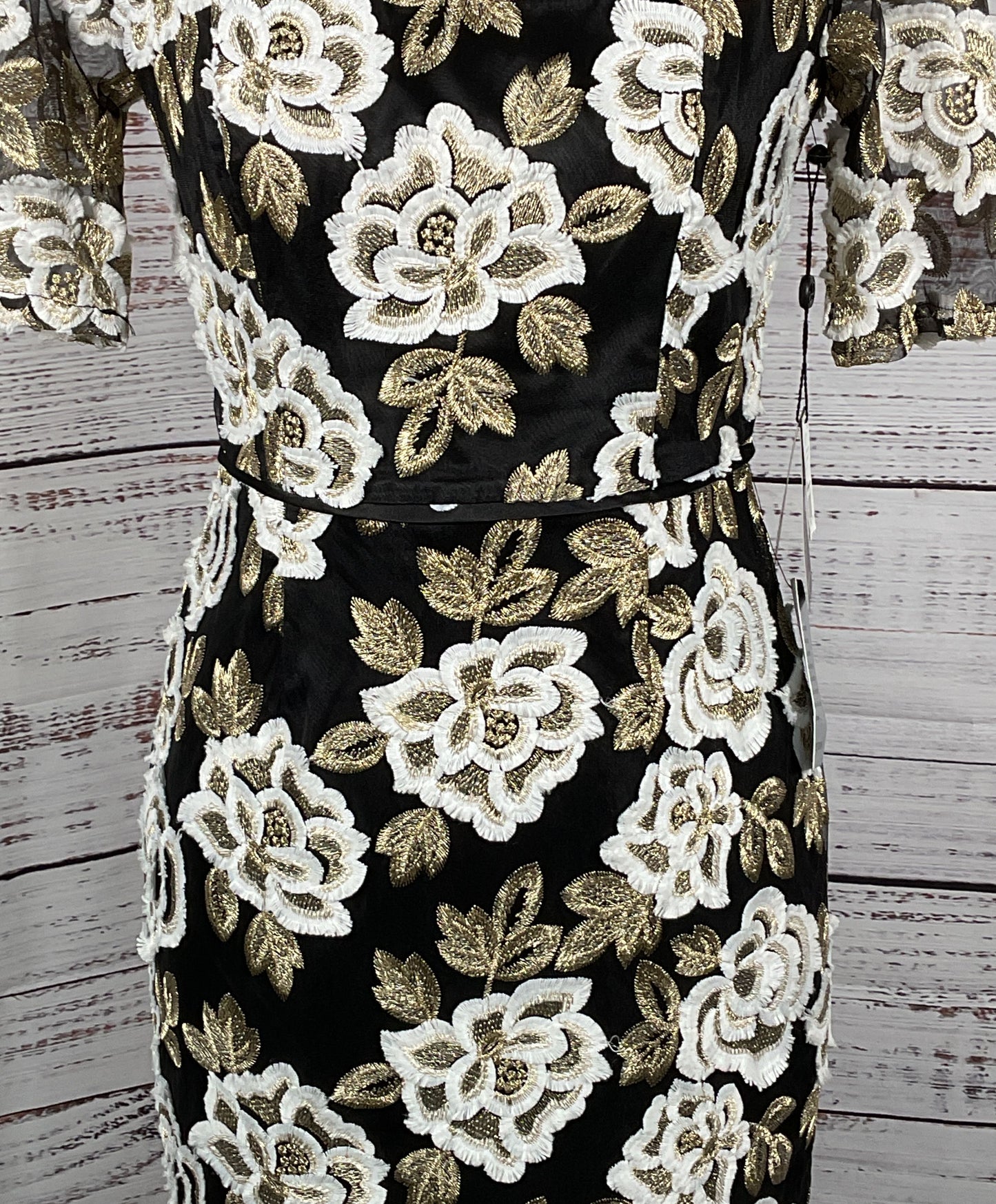 Adrianna Papell Floral Embroidered Peplum Dress Multicolor 2