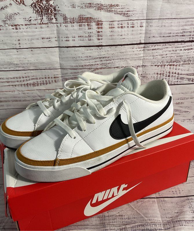 Nike Court Legacy NN White Black Desert Ochre Men's Size 10.5 US With Box