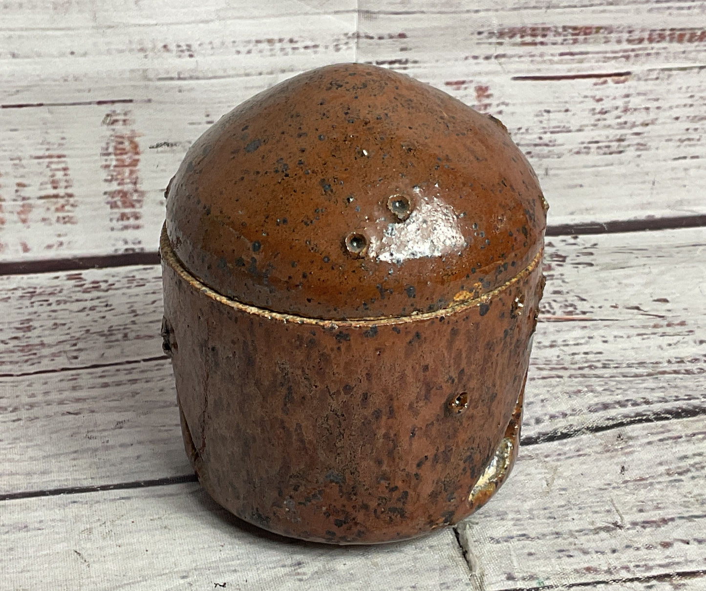 Handmade Ceramic Glazed 4" Trinket Box Brown